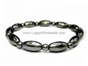 18cm Stone Beaded Hematite Stretch Bracelet